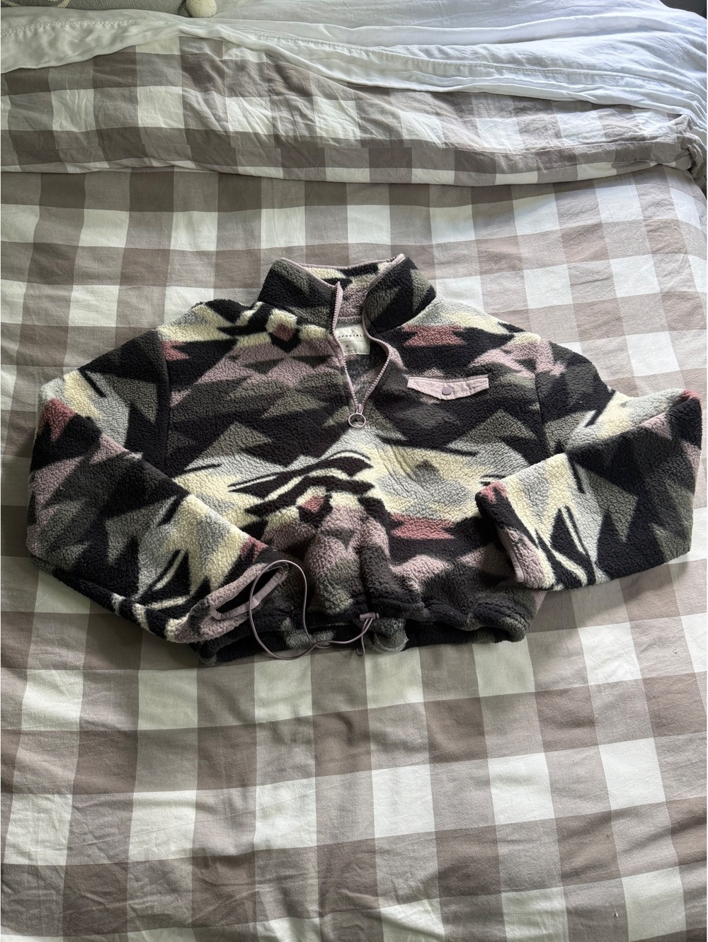 Women's Top | Quarter Zip Cropped Fleece | Aeropostale| Size M